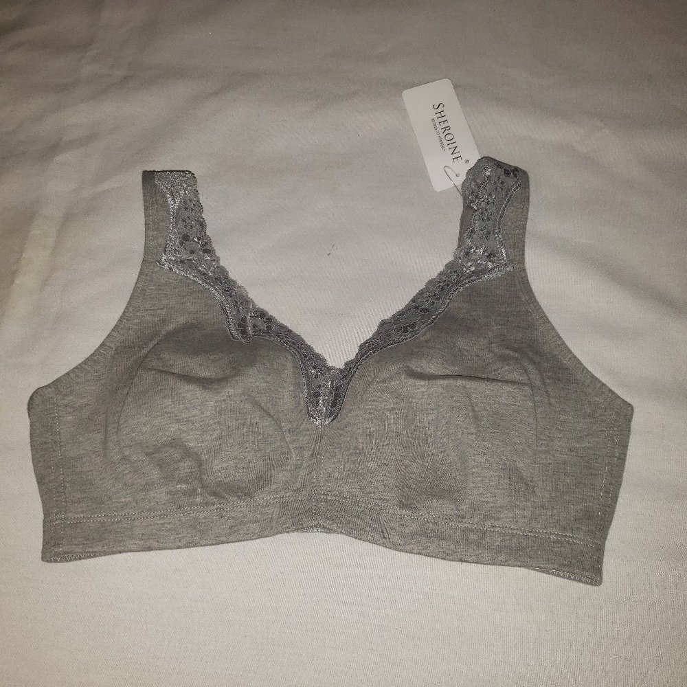 sheroine Plus Size Soft Cotton Wirefree Ultrathin Unpadded Bra